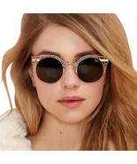 Quay Australia Open Work Sunglasses Gold Frame Green Lens 100% UV Protec... - $55.69