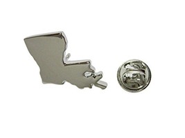 Kiola Designs Louisiana State Map Shape Lapel Pin - £15.72 GBP