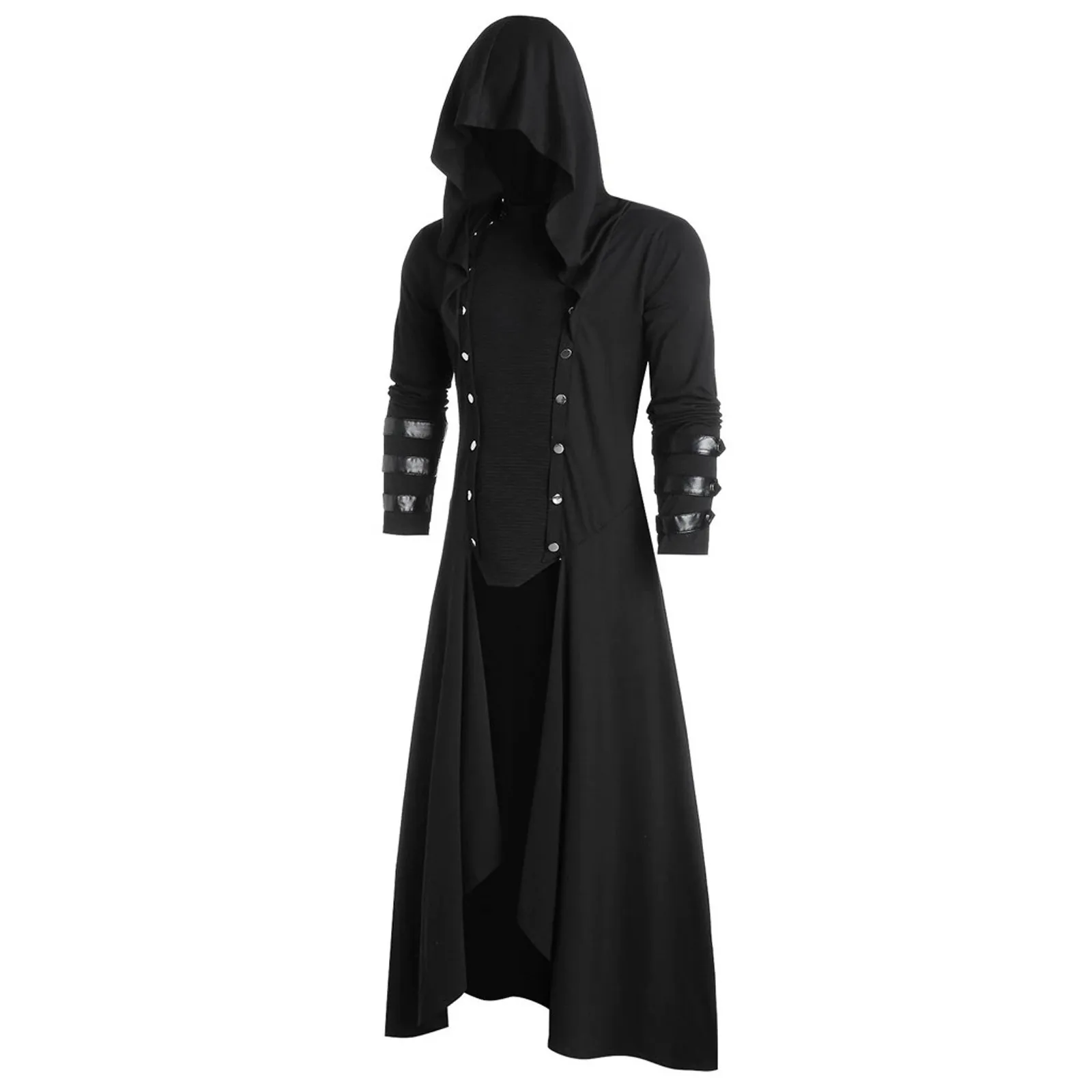 Men&#39;s X-long Coat Style Retro Pa Evening Dress With Hood Stage Coat Double-breas - £91.94 GBP