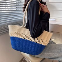 Women&#39;s Knitting Shoulder Bag New Summer Large Capacity Hollow Cotton Bag Casual - £26.47 GBP