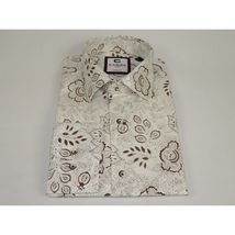 Men's Shirt By CASILA Turkey Cotton Blend Long Sleeves 501700-07 Brown Floral image 4