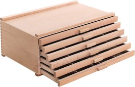 U.S. Art Supply 6-Drawer Artist Wood Pastel, Pen, Marker Storage Box - Elm  - $69.99
