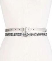 INC International Concepts Glitter &amp; Lace 2-for-1 Skinny Belts,Various Colors - £23.96 GBP