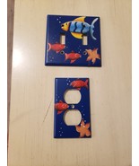 Tropical Fish Sea Ocean Beach Double Toggle Lightswitch Plate and Outlet... - £7.78 GBP