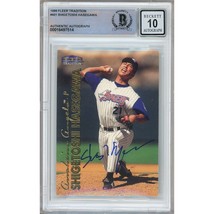 Shigetoshi Hasegawa LA Angels Signed 1999 Fleer Tradition BAS BGS Auto 10 Slab - £70.47 GBP