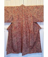 VINTAGE Visiting kimono, dyed pongee, ripped pattern, pure silk, reddish... - $1,904.26 MXN