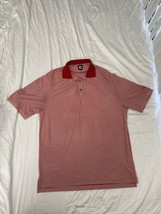 Footjoy Golf Polo Shirt -XL- Red White Striped Poly Firerock Country Club - £14.17 GBP