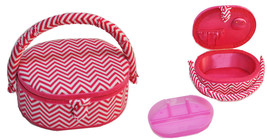 Suzy&#39;s Hobby Baskets Small Oval Pink Chevron - £24.74 GBP