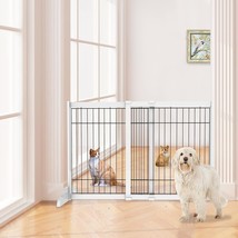 Freestanding Wire Dog Gate, 30 To 53 Adjustable Expandable Pet Gate, Whi... - $68.99