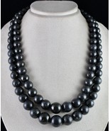 Natural Black Jade Beads Round 2 L 1658 Ct Big 19mm Gemstone Fashion Nec... - $6,951.75 MXN