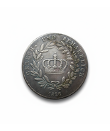 1826 Luis I Baviera Rey Fantasía Medalla Restrike Numismática Coleccionable - $243.23 MXN