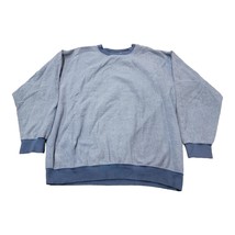 Basix U.S.A. Outdoors Sweatshirt Lt Blue Reversible XL Heavy Fleece Pullover Men - £10.19 GBP