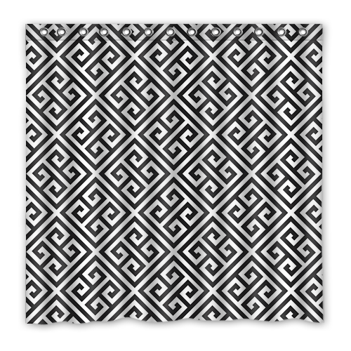 New!!! A Greek key Pattern Custom Waterproof Polyester Shower Curtain 4 Size Item image 9