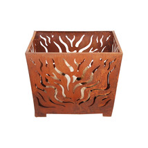 Flame Fire Basket, Rust Metal - Medium - £283.82 GBP