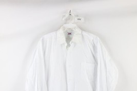 Vtg 50s Fruit of the Loom Mens 15.5 33 Sanforized Cotton Button Shirt White USA - £79.09 GBP