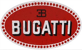 Bugatti Oval Laser Cut Logo Metal Sign Rustic - £46.56 GBP