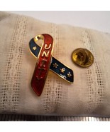 Vtg Unity Support Ribbon Red White Blue USA Gold Tone Lapel  Pin - $13.50