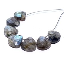 Natural Labradorite Faceted Heart Beads Briolette Loose Gemstone Making Jewelry - £4.60 GBP