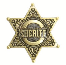 Bronze Sheriff Badge Star Metal Fashion Belt Buckle - £15.95 GBP