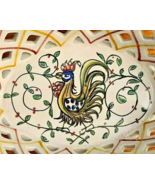 5.5&quot; Lattice Ceramic Basket Colorful Hand Painted Rooster Outero Agueoa ... - $21.00 CAD
