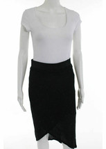 NWT SPLENDID Black Stretch Knit Gold Sparkle Tulip Hi-Lo Jersey Skirt Si... - $22.76