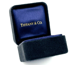 Vintage Tiffany Small Black and Royal Blue Suede Empty Ring Storage Box - $99.00