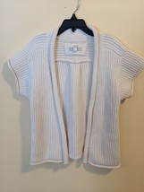 Old Navy Open Front Cardigan Chunky Cable Knit Sweater Girls Size Small White - $12.19