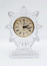 Vintage Crystal Clear Quartz Cut Glass Quartz Table Clock - $29.67