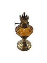 Vintage Small Kerosene Oil Lamp Ribbed Amber Hong Kong - £12.24 GBP