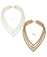 AVON NORTH STAR TRIPLE LAYER PEARLESQUE (CHOCOLATE SET ONLY) NECKLACE &amp; ... - £16.65 GBP