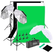 Photo Studio Lighting Umbrellas Camera Photography Light Backdrop Kit W/... - $106.39