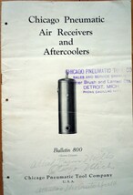 Vintage Chicago Pneumatic Air Receivers and Aftercoolers Bulletin 1920s - £3.89 GBP