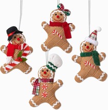 Gingerbread Man Ornaments Christmas Tree Hanging Pendant Xmas Decoration 4 Pcs - £13.52 GBP