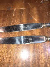 2x Antique Vintage Old Spain Spanish Toledo Engraved Knife - £22.89 GBP