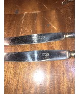 2x Antique Vintage Old Spain Spanish Toledo Engraved Knife - £22.68 GBP
