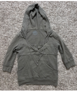 Free People women&#39;s gray scoop neck hooded 3/4 sleeve knit top M - $456.77 MXN