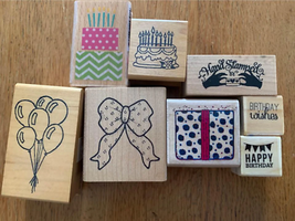 Happy birthday rubber stamp set #14 - £6.84 GBP