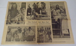 ORIGINAL Vintage 1967 NY Sunday News Cannes Film Festival Foldout Claudine Auger - £15.56 GBP