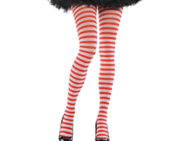Adult Red White Striped Tights Raggedy Ann Rag Doll Pirate Fairy Pixie J... - €7,72 EUR