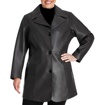 Anne Klein Women&#39;s PLUS SIZE Walker Leather Coat - £282.25 GBP