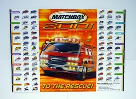 Matchbox Lesney To The Rescue Poster Mattel 24&quot;x36&quot; 75 Car Line-Up 2001 - £6.16 GBP