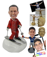 Personalized Bobblehead Cool Fella In Tracksuit Skating On Ice - Holiday... - $103.00