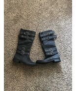Women’s Tall Buckled Gray Boots Size 8 1/2 - $29.99