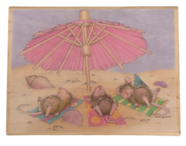 Stampabilities Rubber Stamp House Mouse Beach Bums Amanda Muzzy Mudpie Umbrella - £177.21 GBP
