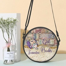Round Satchel Bag, Just a Girl who Loves Books, Blonde Hair, Personalised - £28.00 GBP
