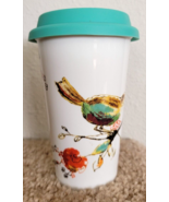 Lenox Porcelain CHIRP Travel Mug With Silicone Lid BIRD THEME - £11.75 GBP