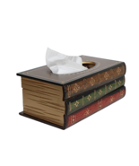 Vintage Style Wooden Antique Book Tissue Holder Dispenser Classic Home D... - $35.98 CAD