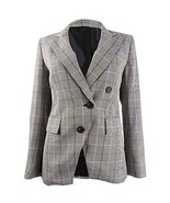 MSRP $129 Bar Iii Faux-Double-Breasted Plaid Blazer Black/Saffron Black ... - $26.94