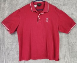Antigua Anaheim Angels Polo Mens Large Red Distressed Logo Short Sleeve ... - £15.54 GBP