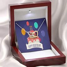 Birthday Cakes and Balloons Birthday Message Card Inseparable Love Pendant 18k R - £43.48 GBP